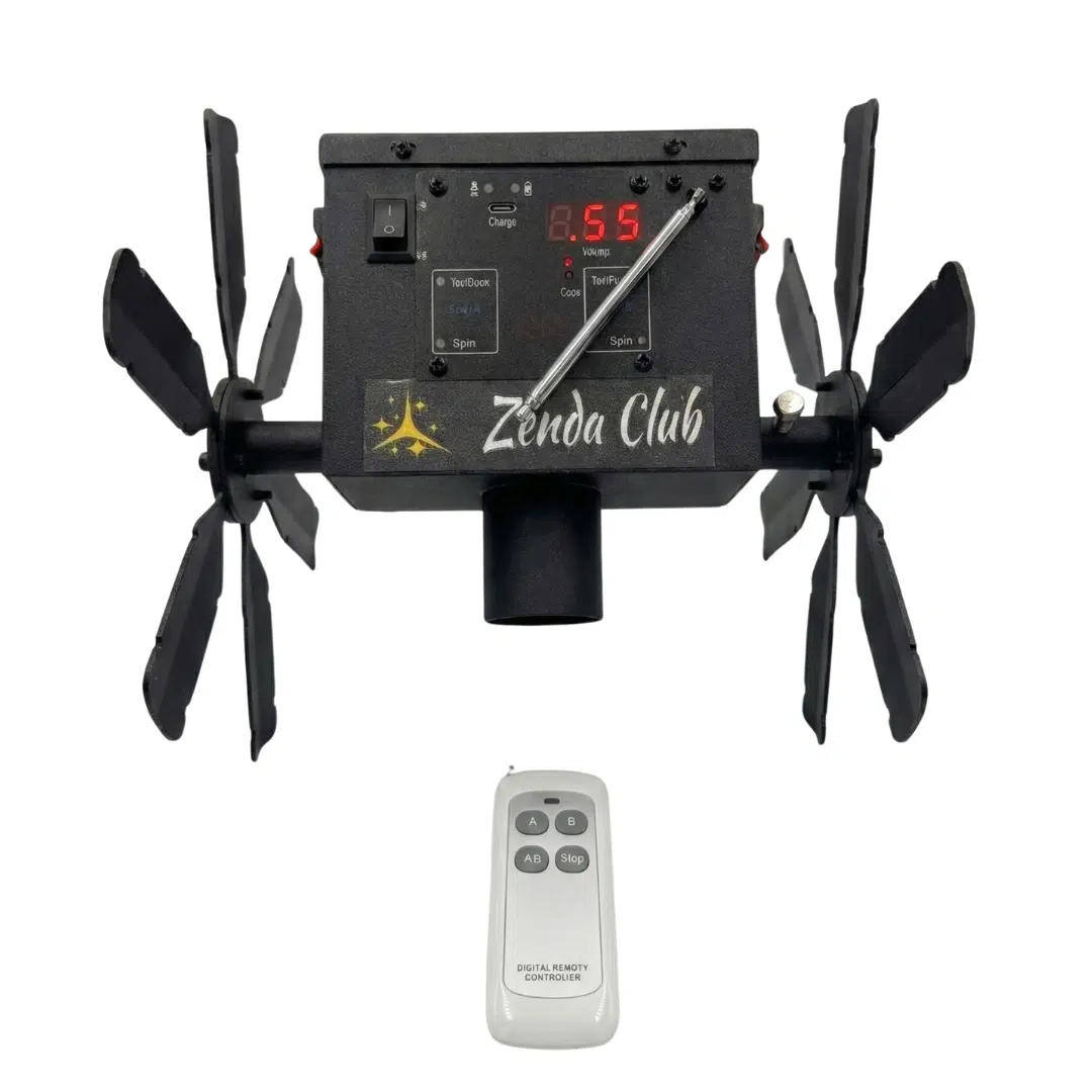 Machine de contrôle de scène pour feux d’artifice froids – double roue, système de déclenchement Zenda Club®