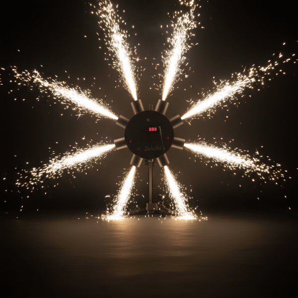 Double Wheels Fire – moulin à vent pyrotechnique 12 allumeurs avec batterie intégrée et écran LCD – Zenda Club