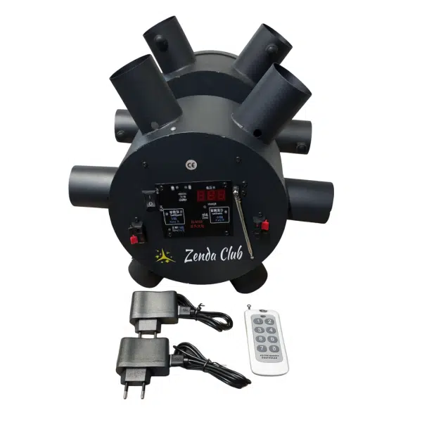 Double Wheels Fire – moulin à vent pyrotechnique 12 allumeurs avec batterie intégrée et écran LCD – Zenda Club