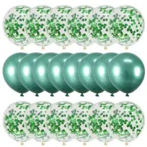 Ballons couleur métallisée vert 20 pièces