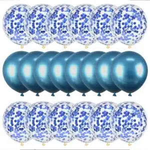 Ballons couleur métallisée bleu 20 pièces