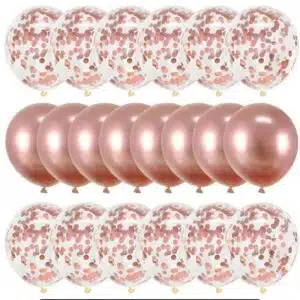 Ballons couleur métallisée rose 20 pièces