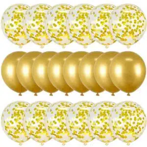 Ballons couleur métallisée or gold 20 pièces