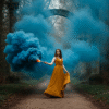 Fumigène à main bleu longue durée, activation à goupille, fumée dense pendant 100 secondes. Idéal pour mariages, événements sportifs et effets spéciaux.