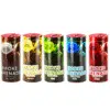 Pack de 5 fumigènes à main multicolores dégageant une fumée dense et vibrante en rouge, vert, bleu, blanc et jaune.