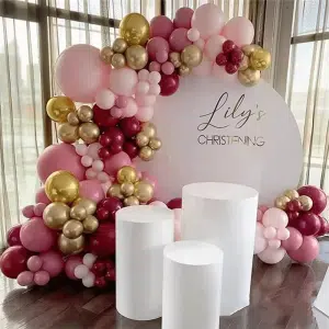 Arche de Ballons Rose-Or chromé 178 pcs