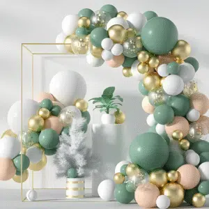 Kit d'arche de Ballons Blanc et Vert 117 pcs