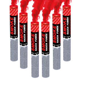 Fumigène à main rouge produisant une fumée dense pendant 120 secondes.