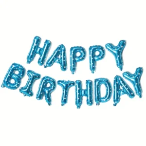 ballons en aluminium bleu Happy Birthday pour décoration d'anniversaire