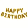 Décoration festive : ballons en aluminium doré "Happy Birthday"