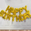 Décoration festive : ballons en aluminium doré "Happy Birthday"