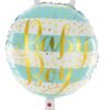 Ballon gonflable hélium bleu « Boy », parfait pour baby showers et célébrations de naissance.