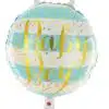 Ballon gonflable hélium bleu « Boy », parfait pour baby showers et célébrations de naissance.