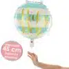 Ballon gonflable hélium bleu « Boy », parfait pour baby showers et célébrations de naissance.