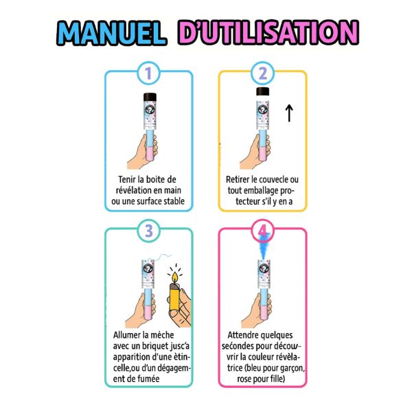 manuel fumigene baby shower bleu