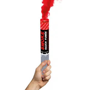 Fumigène à main rouge produisant une fumée dense pendant 120 secondes.