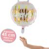 Ballon gonflable hélium bleu « Boy », parfait pour baby showers et célébrations de naissance.