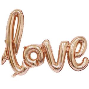 Ballon lettre en mylar or "Love" - Décoration élégante pour mariages, anniversaires et fêtes.