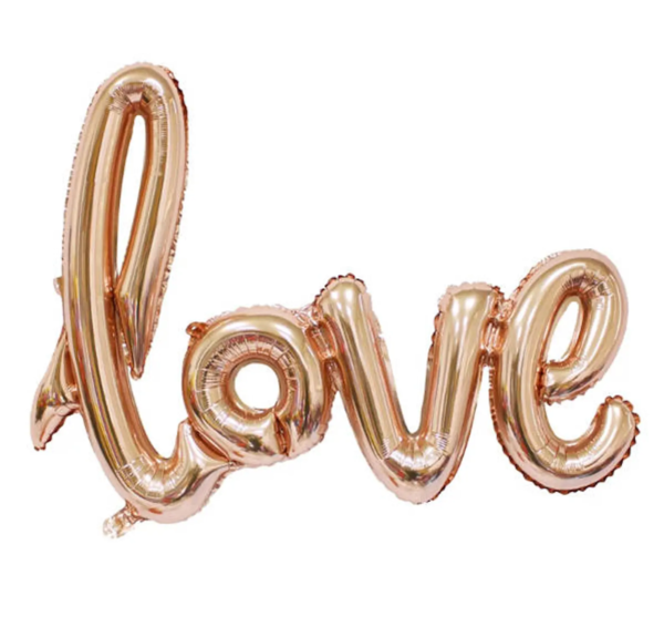 Ballon lettre en mylar or "Love" - Décoration élégante pour mariages, anniversaires et fêtes.