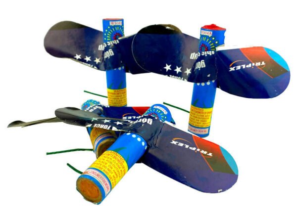 4 Tourbillons Volants Air Force - Effets lumineux spectaculaires pour le Nouvel An, mariages et fêtes. Sécurité CE F2 avec distance de sécurité de 8 mètres.