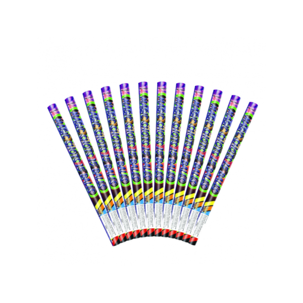 Lot de chandelles romaines 15 coups – Parfaites pour feux d'artifice de mariage et fêtes privées. Effets lumineux colorés et allumage facile par mèche.