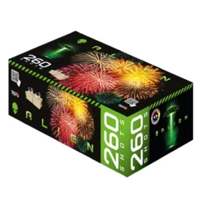 Feu d'artifice Alien TB414 – 260 tirs automatiques avec allumage à mèche, effets multicolores