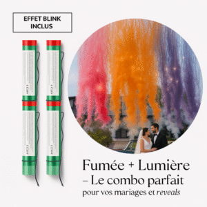 Fumigène mariage blink – Fumée Colorée avec Effets Lumineux pour Mariage et Gender Reveal