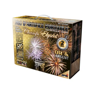 FEU D’ARTIFICE PORTABLE® CHAMPS-ÉLYSÉES® OR ET ARGENT 2MN