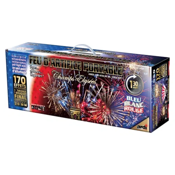 Profitez d'1 minute 30 de show pyrotechnique sans interruption à un seul allumage, d'une très grande intensité et entièrement automatique aux couleurs de la France !
