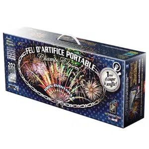 Profitez d'1 minute de show pyrotechnique 100% éventaillé sans interruption à un seul allumage, d'une très grande intensité et entièrement automatique.