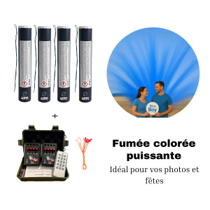 Smoke Puff bleu Ø 40 mm Zenda Club – fumigène diurne professionnel pour gender reveal garçon et baby shower