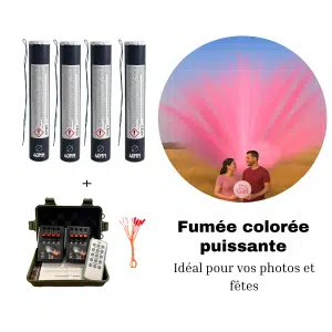Smoke Puff bleu Ø 40 mm Zenda Club – fumigène diurne professionnel pour gender reveal fille et baby shower