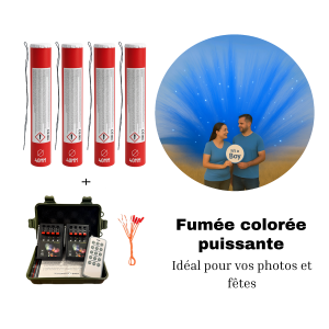 Smoke Puff bleu Ø 40 mm Zenda Club – fumigène diurne professionnel pour gender reveal garçon et baby shower