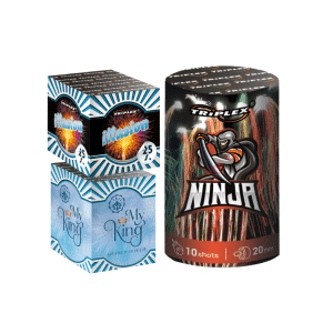 Pack Feux d’Artifice 3 Pièces – Spectacle Automatique Bleu & Multicolore