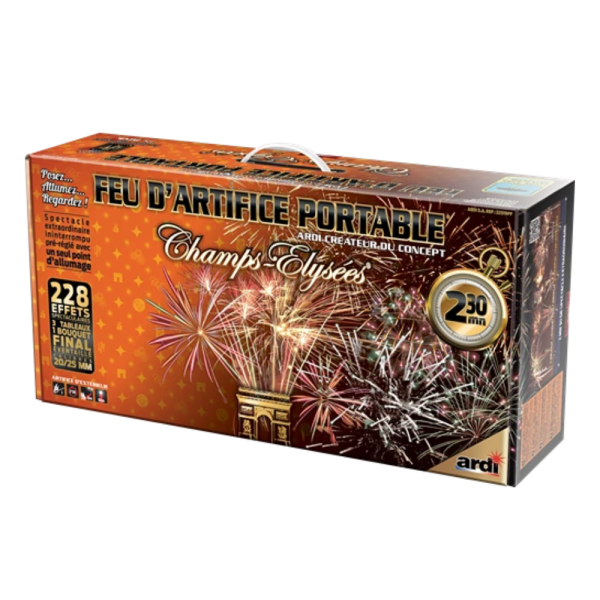 Le Feu d’artifice Champs Élysées 2 minutes 30 convient parfaitement aux anniversaires, soirées privées, fêtes familiales et petites célébrations extérieures.