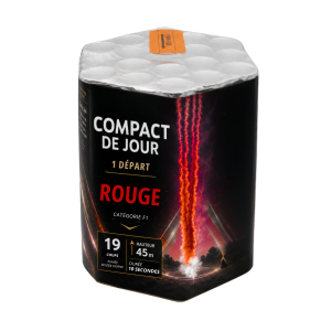 Compact feu d'artifice de jour rouge 19 départs – Effet fumée rouge