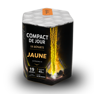 Compact feu d'artifice de jour jaune 19 départs