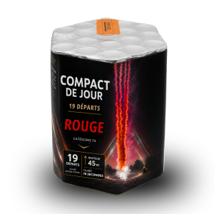 Compact feu d'artifice de jour rouge 19 départs – Effet fumée rouge