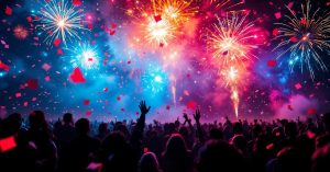 Location machine effets spéciaux : fontaines d'étincelles et fumigènes colorés lors d'un événement festif