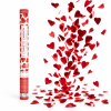 Canon à confettis cœurs rouges 60 cm avec confettis métallisés