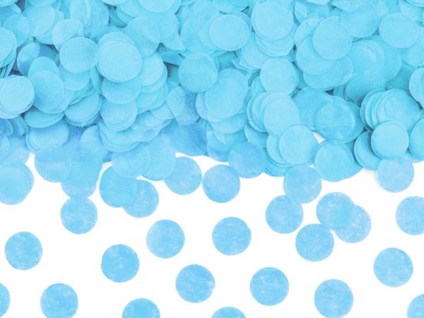 effet Canon à confettis bleus 60 cm avec cercles en papier de soie