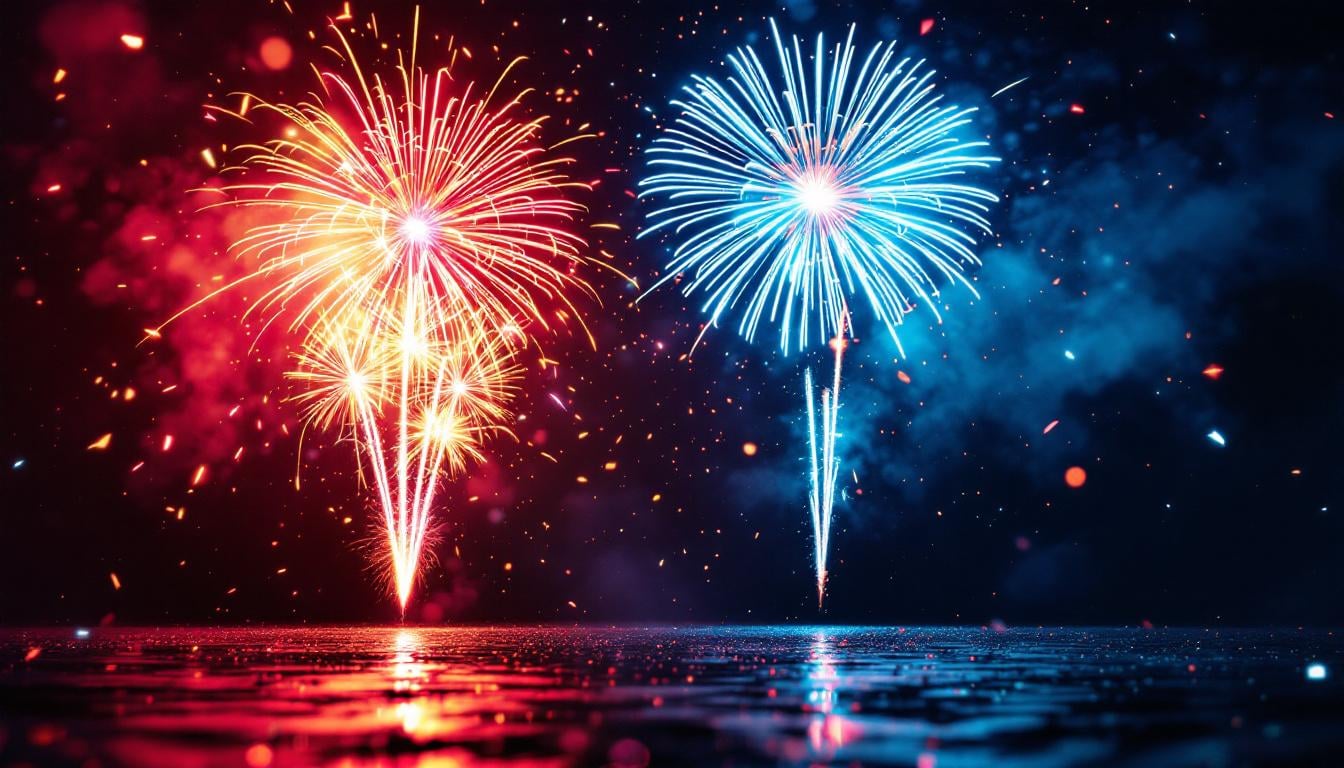 Feux d'artifice et fumigènes colorés en action lors d'un événement festif – promotions Zenda Club