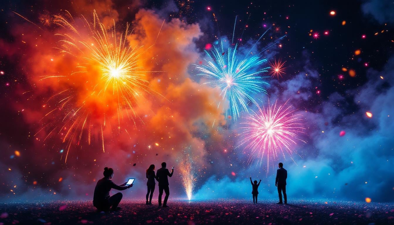 Zenda Club – effets pyrotechniques spectaculaires lors d'un événement festif nocturne avec fumigènes colorés