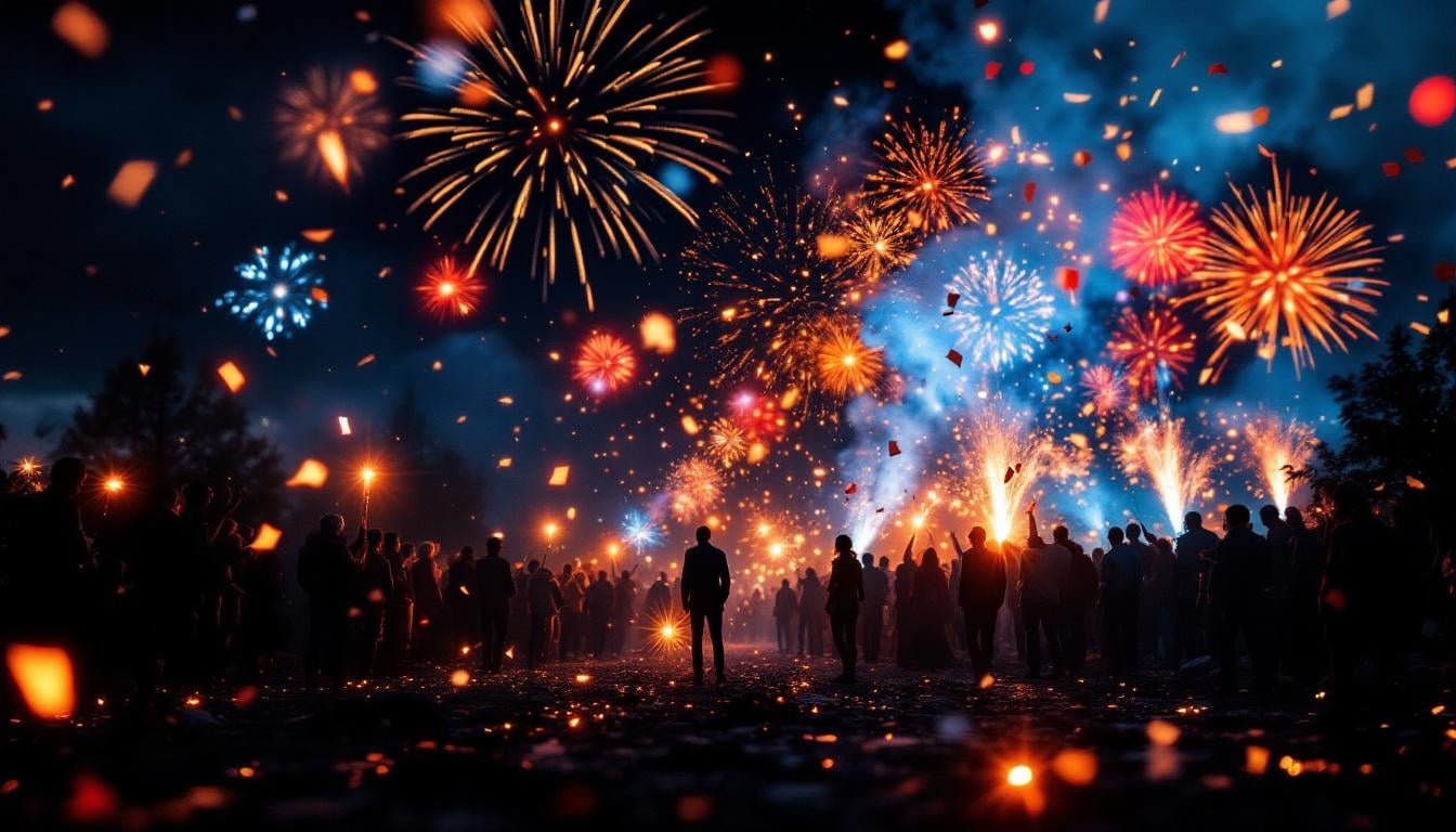 Professionnel pyrotechnicien supervisant un spectacle de feux d'artifice réglementaire en France